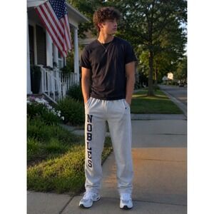 Champion Sweatpants Mens Small Gray Excellent Nobles Graphic Eco Authentic Pants